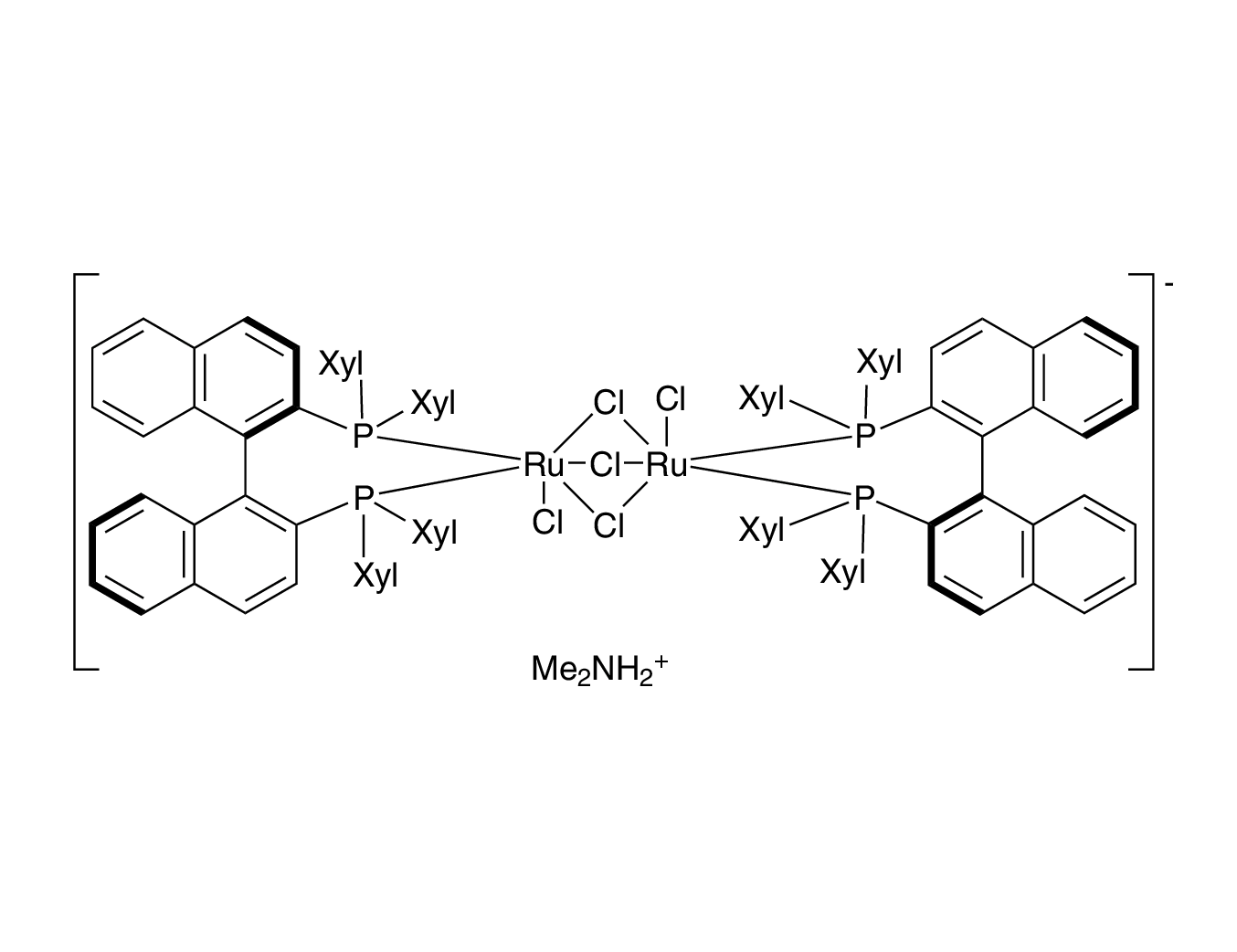 Dimethylammonium dichlorotri(μ-chloro)bis{(R)-(+)-2,2'-bis[di(3,5-xylyl)phosphino]-1,1'-binaphthyl}diruthenate(II) [NH₂Me₂][{RuCl((R)-xylbinap)}₂(μ-Cl)₃]