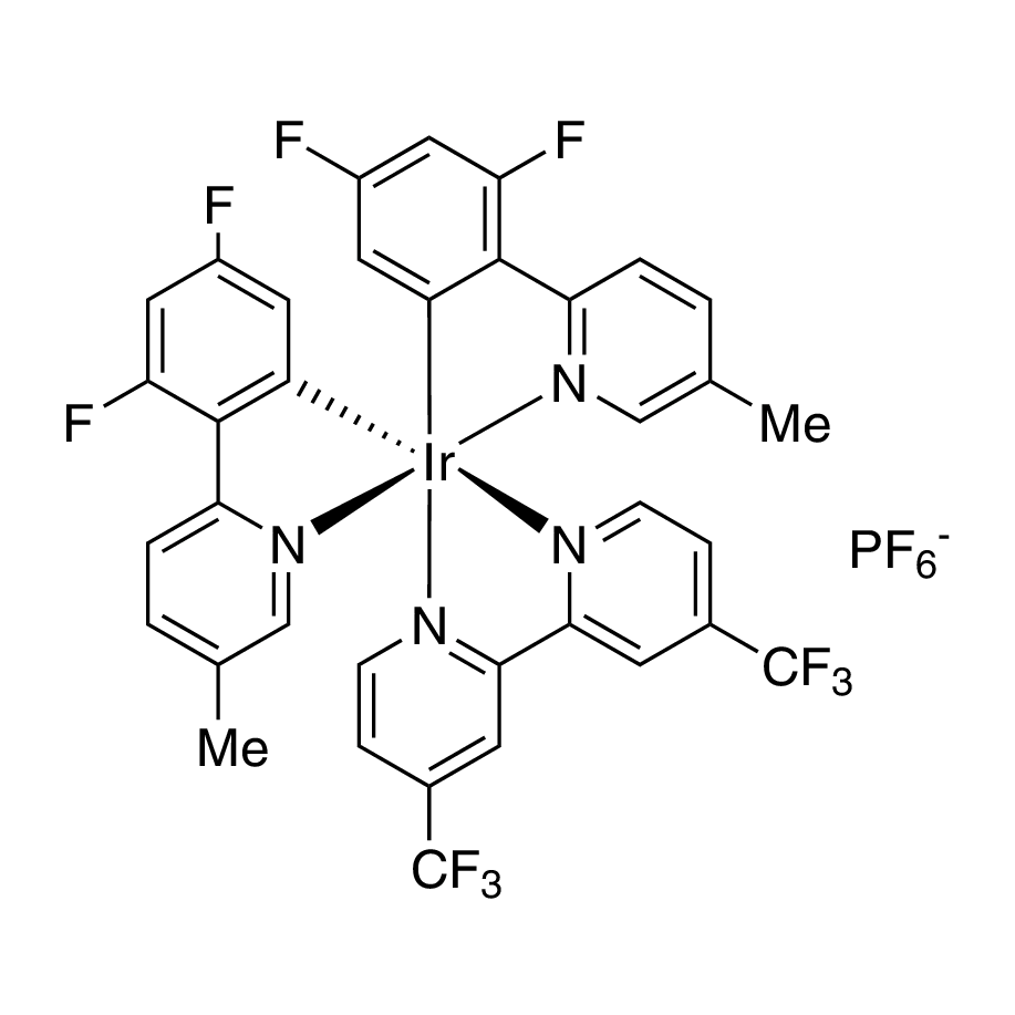 4,4'-Bis(trifluoromethyl)-2,2'-bipyridinebis[3,5-difluoro-2-[5-methyl-2-pyridinyl)phenyl] iridium(III) hexafluorophosphate, 98%