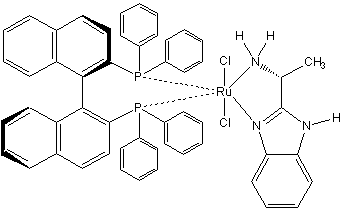 Dichloro[(R)-(+)-2,2'-bis(diphenylphosphino)-1,1'-binaphthyl][(R)-(+)-2-(alpha-methylmethanamine)-1H-benzimidazole]ruthenium(II), min. 95%