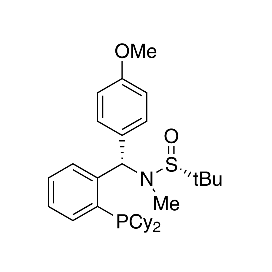 [S(R)]-N-[(S)-[2-(Dicyclohexylphosphanyl)phenyl](4-methoxyphenyl)methyl]-N,2-dimethyl-2-propanesulfinamide, 95%