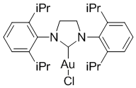 Chloro{1,3-bis[2,6-di-i-propylphenyl]-4,5-dihydroimidazol-2-ylidene}gold(I), 98% SIPrAuCl