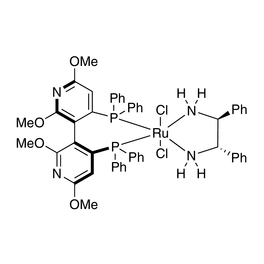 Dichloro[(S)-(-)-2,2',6,6'-tetramethoxy-4,4'-bis(di­phenylphosphino)-3,3'-bipyridine][(1S,2S)-(-)-1,2-diphenylethylenediamine]ruthenium(II), min. 95%