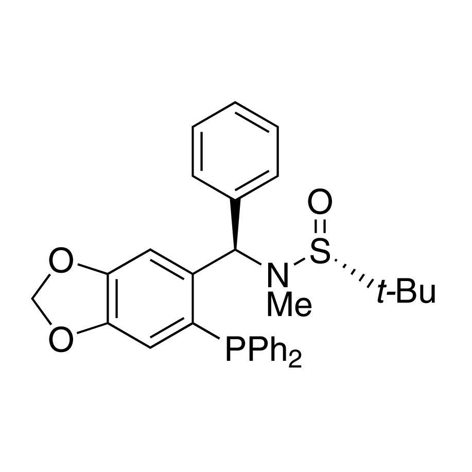 [S(R)]-N-[(R)-[6-(Diphenylphosphino)benzo[d][1,3]dioxol-5-yl]phenylmethyl]-N,2-dimethyl-2-propanesulfinamide, 95%