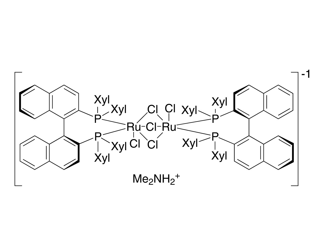 Dimethylammonium dichlorotri(μ-chloro)bis{(S)-(-)-2,2'-bis[di(3,5-xylyl)phosphino]-1,1'-binaphthyl}diruthenate(II) [NH₂Me₂][{RuCl((S)-xylbinap)}₂(μ-Cl)₃]