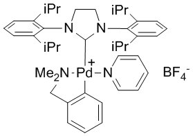 [1,3-Bis(2,6-di-i-propylphenyl)-4,5-dihydroimidazol-2-ylidene]{2-[(dimethylamino-kN)methyl]phenyl-kC}(pyridine)palladium(II) tetrafluoroborate, min. 97% PACC™