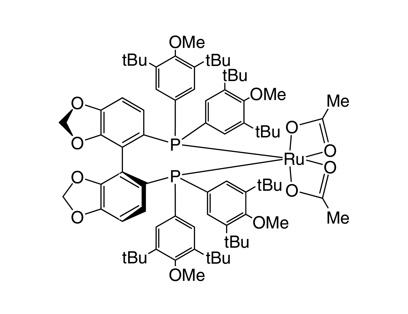 Diacetato{(S)-(+)-5,5'-bis[di(3,5-di-t-butyl-4-methoxyphenyl)phosphino]-4,4'-bi-1,3-benzodioxole}ruthenium(II) Ru(OAc)₂[(S)-dtbm-segphos®]