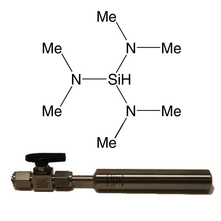 Tris(dimethylamino)silane, 99+%, 3DMAS (99.999%-Si) PURATREM, 14-8750, contained in 50 ml Swagelok® cylinder (96-1070) for CVD/ALD