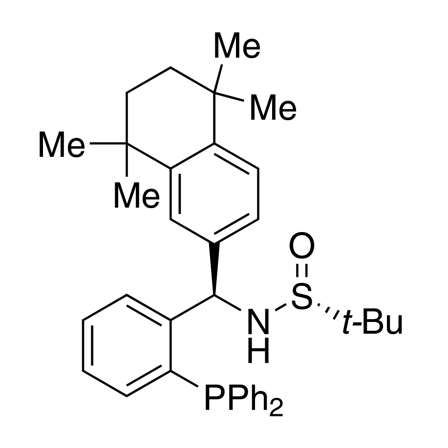 [S(R)]-N-((R)-(2-(Diphenylphosphino)phenyl)(5,6,7,8-tetrahydro-5,5,8,8-tetramethyl-2-naphthalenyl)methyl]-2-methyl-2-propanesulfinamide, 95%