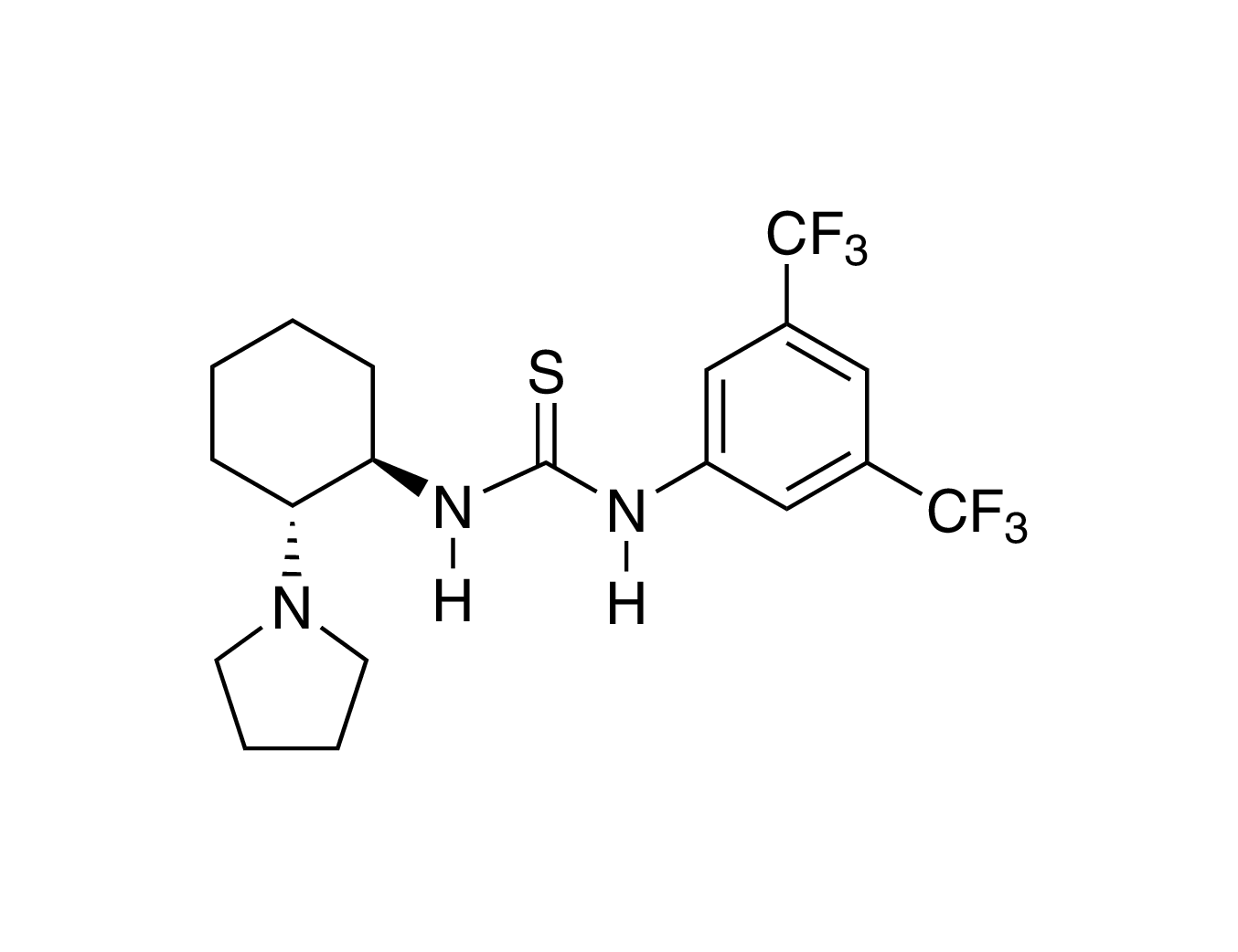 1-[3,5-Bis(trifluoromethyl)phenyl]-3-[(1R,2R)-2-(pyrrolidin-1-yl)cyclohexyl]thiourea, 98%, (99% ee)