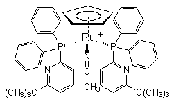 Acetonitrilebis[2-diphenyl­phosphino-6-t-butyl­pyridine]cyclopentadienyl­ruthenium(II) hexafluoro­phosphate, min. 98%