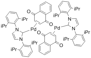 1,3-Bis(2,6-di-i-propylphenyl)imidazol-2-ylidene(1,4-naphtho­quinone)palladium(0) dimer, 96%