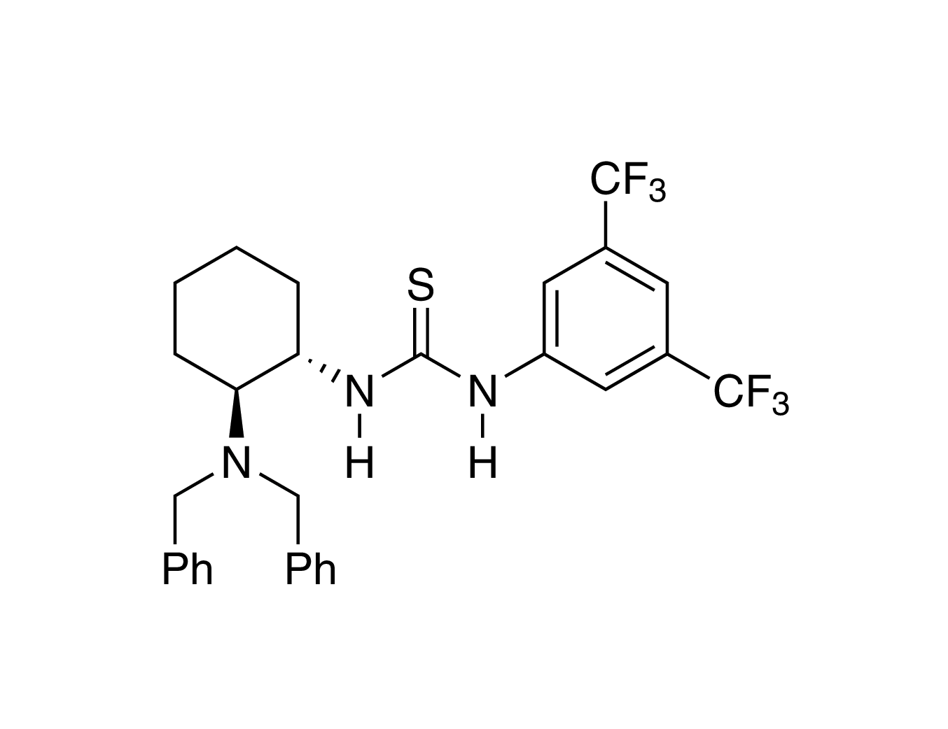 N-[(1S,2S)-2-[Bis(phenylmethyl)amino]cyclohexyl]-N'-[3,5-bis(trifluoromethyl)phenyl]thiourea, 98%, (99% ee)
