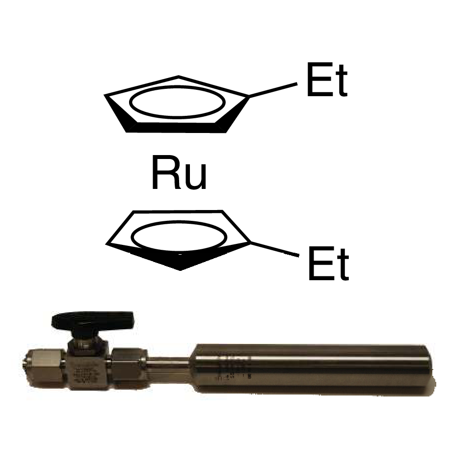 Bis(ethylcyclopentadienyl)ruthenium(II),  98% (99.9%-Ru), 44-0040, contained in 50 ml Swagelok®  cylinder (96-1070) for CVD/ALD