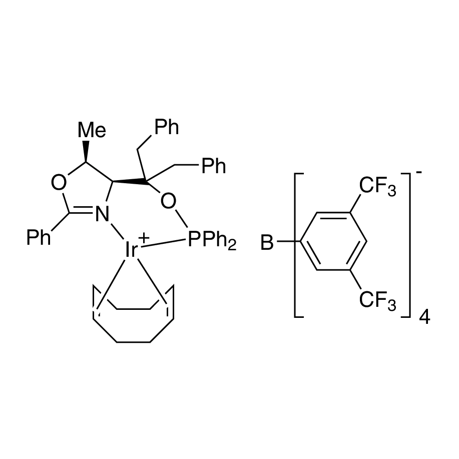 ((4S,5S)-(-)-O-[1-Benzyl-1-(5-methyl-2-phenyl-4,5-dihydrooxazol-4-yl)-2-phenylethyl]-diphenylphosphinite)(1,5-COD)iridium(I) tetrakis(3,5-bis(trifluoromethyl)phenyl­borate, min. 97% (S,S)-[COD]Ir[Ph₂PThrePHOX]