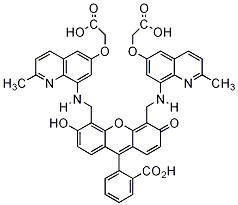 2-{4,5-Bis[(6-(2-ethoxy-2-oxohydroxy)-2-methylquinolin-8-ylamino)methyl]-6-hydoxy-3-oxo-3H-xanthen-9-yl}benzoic acid FL2A