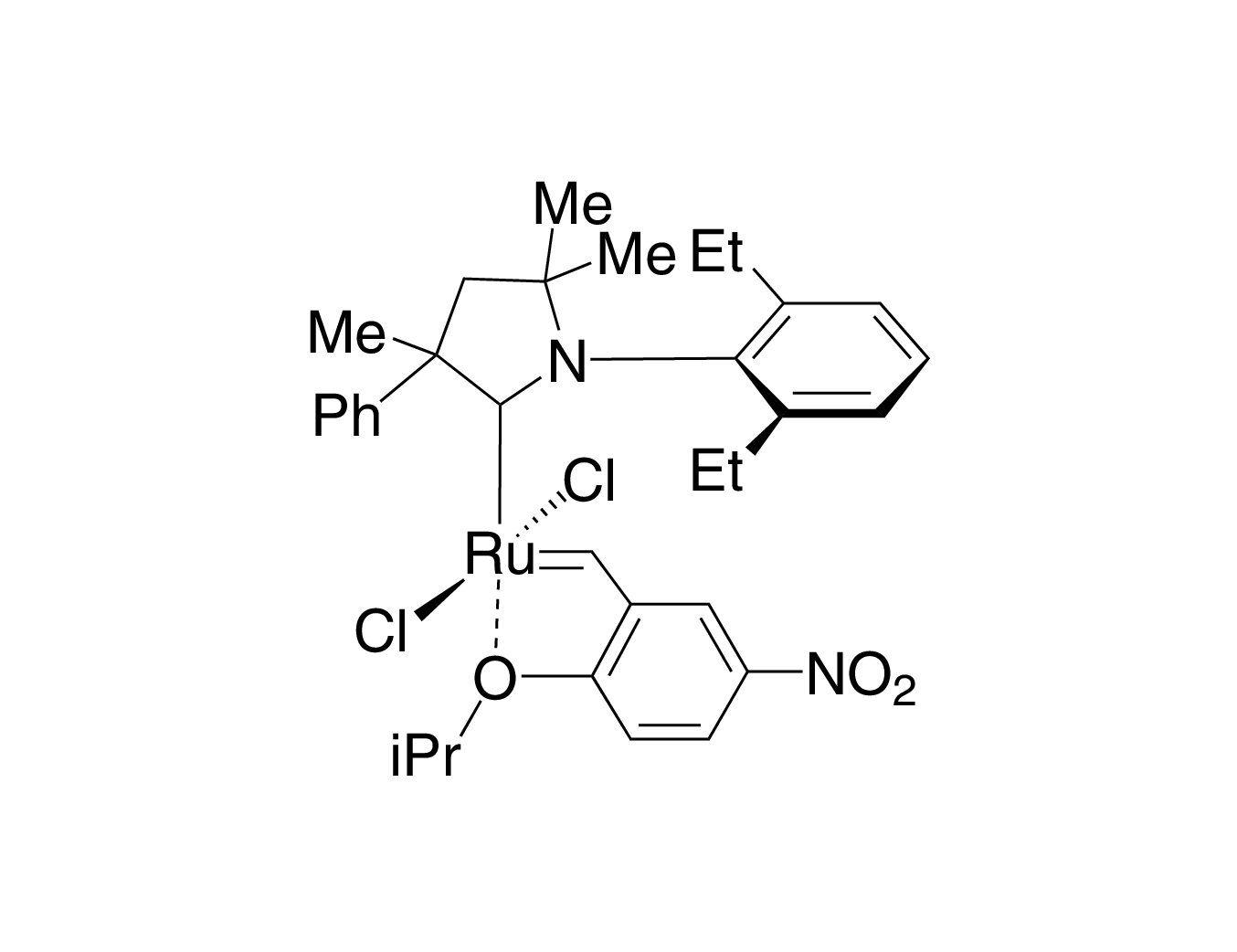 (1-(2,6-Diethylphenyl)-3,5,5-trimethyl-3-phenylpyrrolidin-2-ylidene)(2-isopropoxy-5-nitrobenzylidene)ruthenium(II) dichloride UltraNitroCat