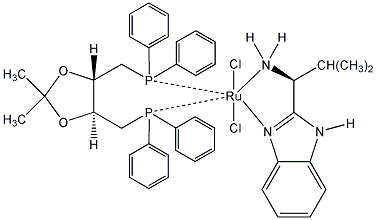 Dichloro[(4S,5S)-(+)-4,5-bis(diphenylphosphinomethyl)-2,2-dimethyl-1,3-dioxolane][(S)-(-)-2-(i-propyl)methanamine)-1H-benzimidazole]ruthenium(II), min. 95%
