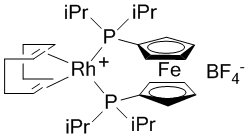 1,1'-Bis(di-i-propyl­phosphino)ferrocene(1,5-cyclooctadiene)rhodium(I) tetrafluoroborate, min. 98%