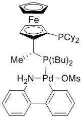 Methanesulfonato{(R)-(-)-1-[(S)-2-(dicyclohexylphosphino)ferrocenyl]ethyldi-t-butylphosphine}(2'-amino-1,1'-biphenyl-2-yl)palladium(II), min. 98% [Josiphos Palladacycle Gen. 3]
